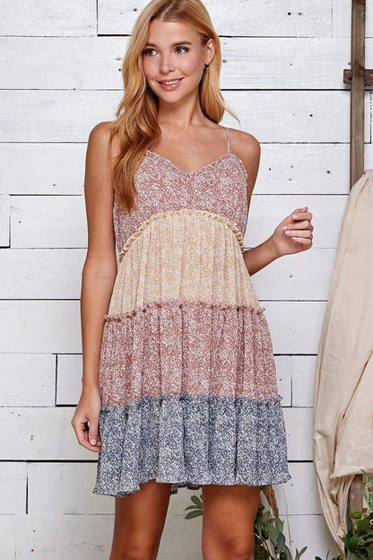 Patch Perfect Tiered Mini Dress