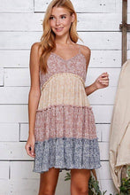 Load image into Gallery viewer, Patch Perfect Tiered Mini Dress