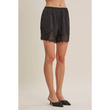 Load image into Gallery viewer, Soft Evening Satin Lace Elastic Waist Shorts