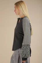 Load image into Gallery viewer, Mixed Emotions Oversized Floral &amp; Stripe Knit Top