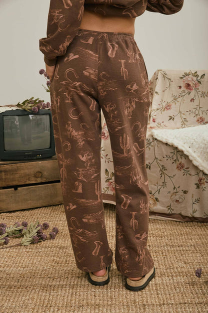 Western Print Joggers
