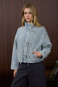 Winter Blues Washed Denim Quilted Jacket