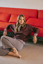 Load image into Gallery viewer, COZY CABIN PINSTRIPE HENLEY POLO SWEATER TOP