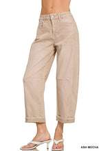 Load image into Gallery viewer, Splash of Color Barrel-Leg Cropped Denim Pants