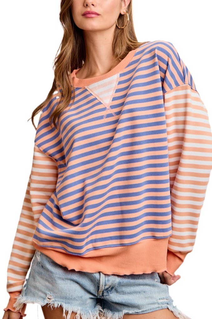 Pop of Color Striped Pullover Top