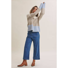 Load image into Gallery viewer, Morning Chai Color-block Sweater Cardigan