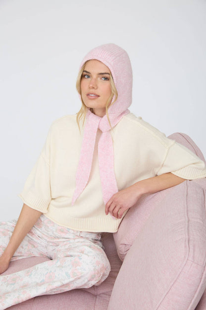 EXPOSED SEAM DROP SHOULDER SHORT SLEEVE PULLOVER