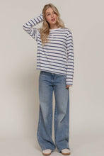 Load image into Gallery viewer, Long Sleeve Round Neck Neck Y/D Stripe Tee