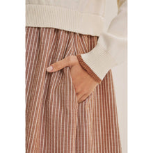 Load image into Gallery viewer, Golden Fields Layered Contrast Twofer Stripe Mini Dress