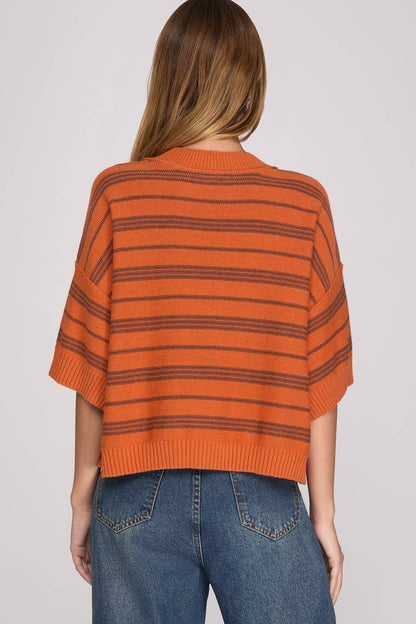 Autumn Adventures Striped Knit Sweater Top