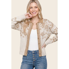 Load image into Gallery viewer, Easy to Adore Floral Jacquard Sweater Cardigan