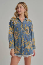 Load image into Gallery viewer, Wildflower Wishes Floral Denim Relaxed Shacket