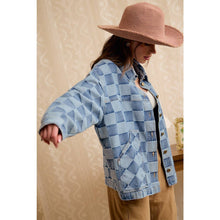 Load image into Gallery viewer, Check Yes Washed Checkered Denim Jacket