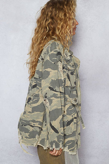 Hidden Agenda Camo Print Jacket