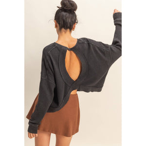 Can’t Crop the Feeling Open Back Knit Top