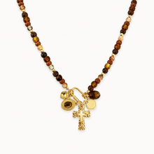Load image into Gallery viewer, Multi Bead Cross Cluster Charm Necklace