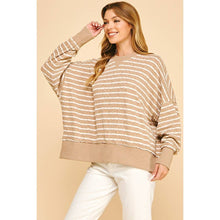 Load image into Gallery viewer, Between the Lines Textured Striped Pullover Top