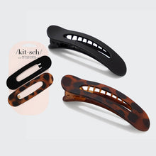 Load image into Gallery viewer, Flat Lay Claw Clip 2pc Flat - Black &amp; Tort