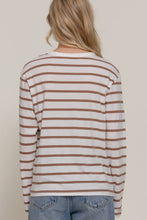 Load image into Gallery viewer, Long Sleeve Round Neck Neck Y/D Stripe Tee