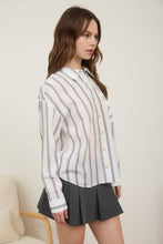 Load image into Gallery viewer, Upper Class Striped Button Down Top