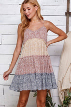 Load image into Gallery viewer, Patch Perfect Tiered Mini Dress