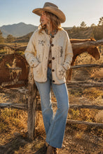 Load image into Gallery viewer, Western Ranch Embroidered Cable Knit Cardigan