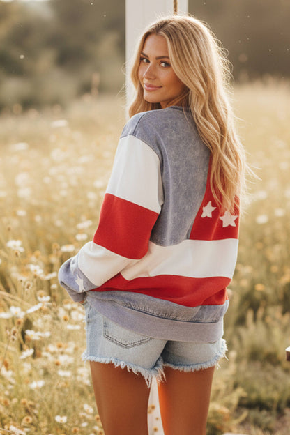 Stars and Stripes Mineral Washed Sweatshirt