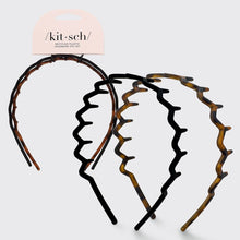 Load image into Gallery viewer, Zig Zag Headband 2pc - Black &amp; Tort
