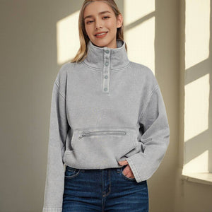 Go the Distance Acid Wash Fleece Pullover