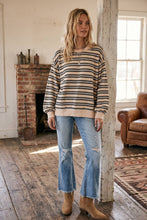 Load image into Gallery viewer, Oversized French Terry Striped Sweatshirt