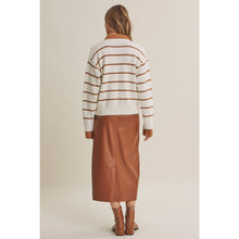 Load image into Gallery viewer, Modern Heritage Stripe Henley Twofer Sweater Top