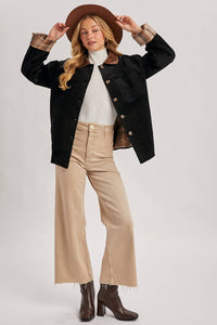 Inner Plaid Corduroy Barn Jacket