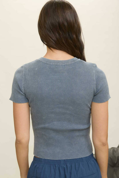 Everyday Essentials Ribbed Cropped Tee