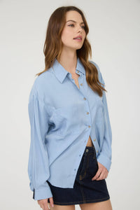 OVERSIZED BUTTON DOWN LONG SLEEVE SHIRT