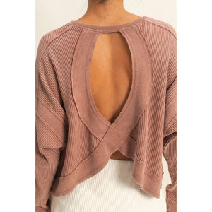 Can’t Crop the Feeling Open Back Knit Top