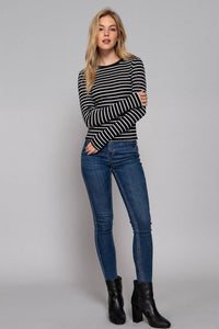 Stripes & Vibes Long Sleeve Striped Knit Top