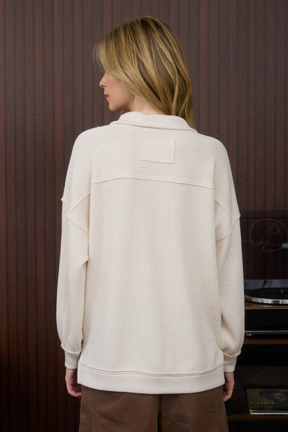 Peak Performance Half Zip Waffle Knit Top