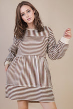 Load image into Gallery viewer, Cider Season Oversized Striped Casual Knit Mini Dress