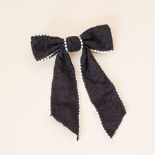 Load image into Gallery viewer, Pearl Hair Bow- Black