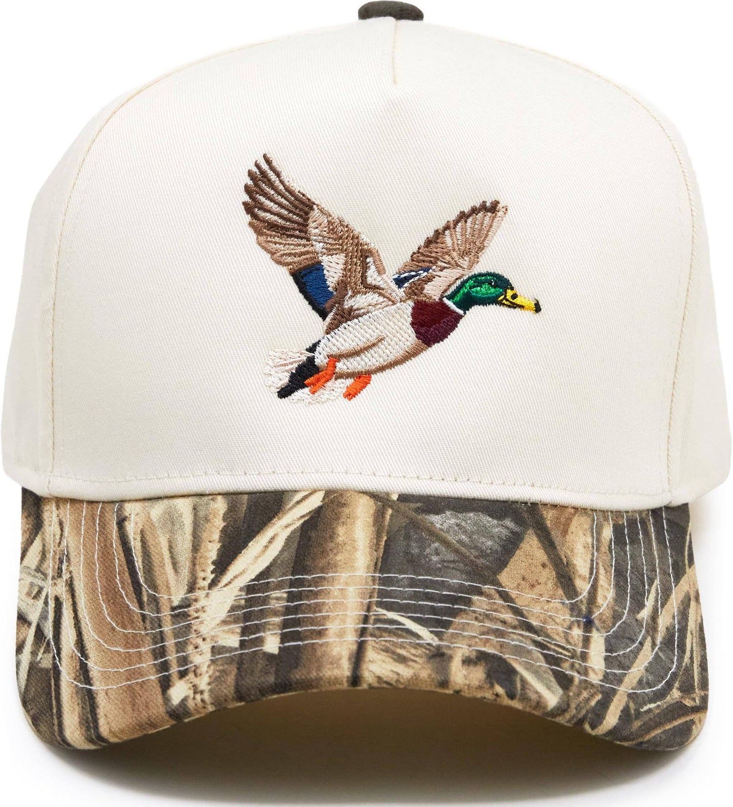 2-Tone Vintage Snapback Hat - Mallard Duck - Wood Camo/Beige
