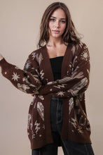 Load image into Gallery viewer, Oversized Western Graphic Knit Sweater Cardigan
