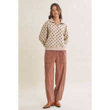 Load image into Gallery viewer, Spot On Polka Dot Half-Zip Pullover Sweatshirt
