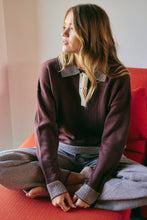 Load image into Gallery viewer, COZY CABIN PINSTRIPE HENLEY POLO SWEATER TOP