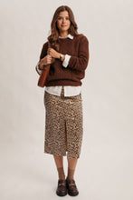 Load image into Gallery viewer, Wild Side Leopard Print Satin Midi Skirt