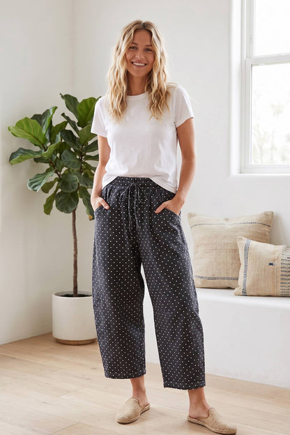 Oversized Mineral Washed Scuba Barrel Lounge Pants