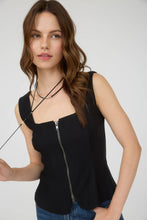 Load image into Gallery viewer, Livin’ on the Edge Zip- Front Square Neck Sleeveless Top