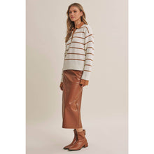 Load image into Gallery viewer, Modern Heritage Stripe Henley Twofer Sweater Top