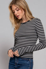 Load image into Gallery viewer, Stripes &amp; Vibes Long Sleeve Striped Knit Top