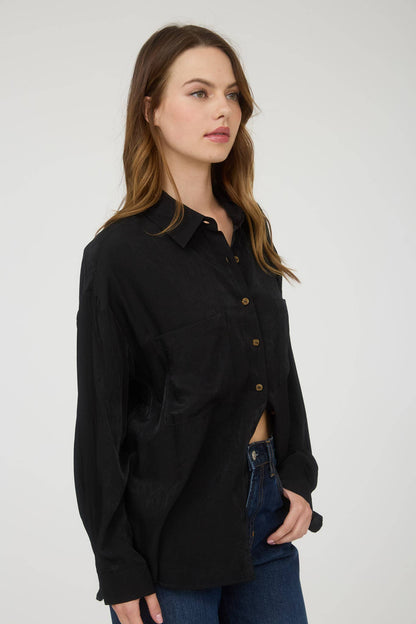 Feeling Bossy Oversized Button Down Long Sleeve Top