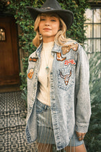 Load image into Gallery viewer, Rodeo Patchwork Snap Up Denim Jacket
